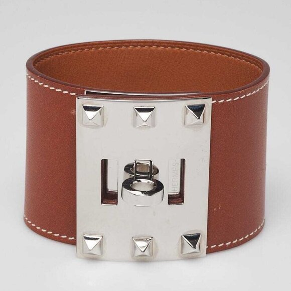 Hermes Fauve Swift Leather Palladium Plated Kelly Extreme Size L - Picture 2 of 8